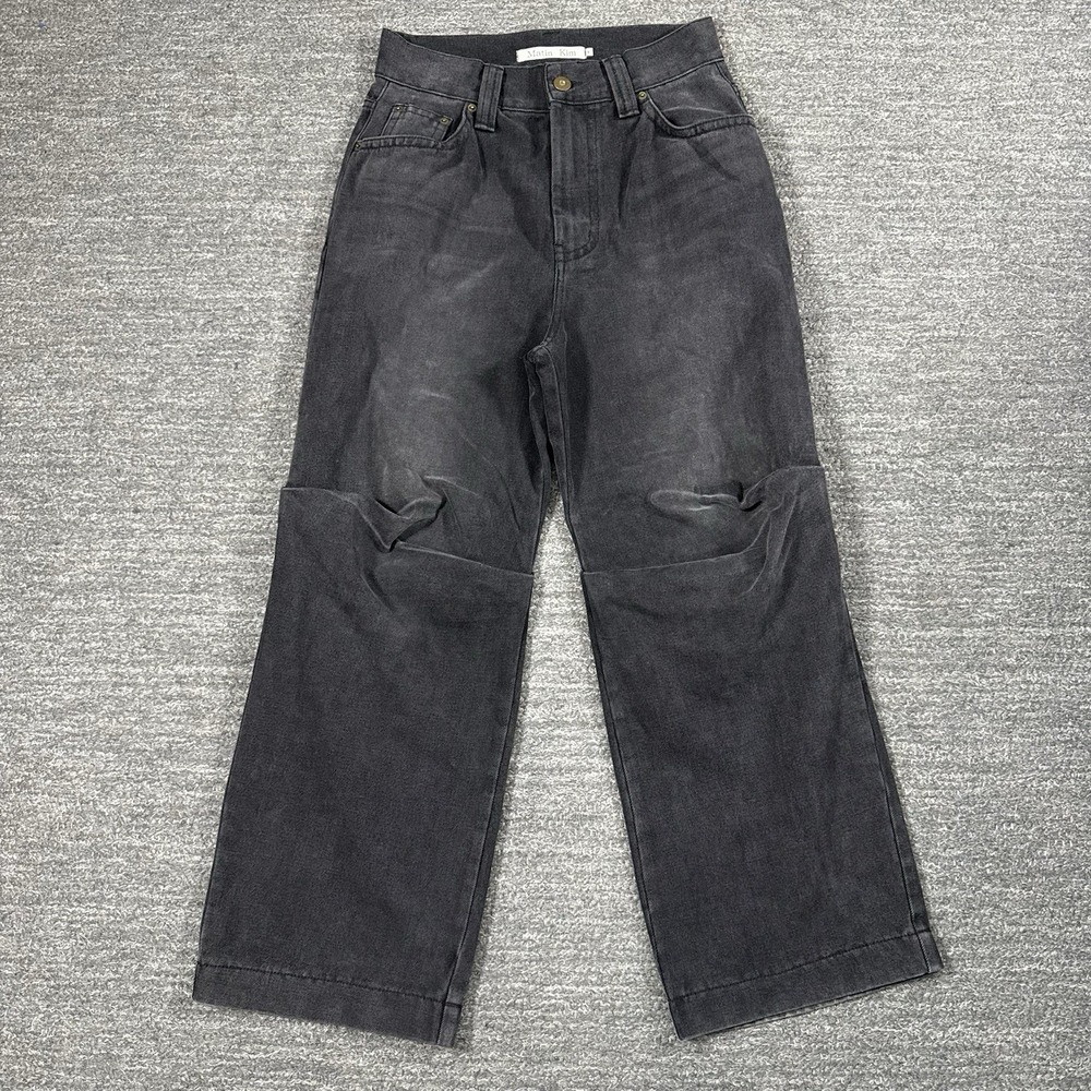 Matin Kim Baggy Jeans Medium 30X28 Wide Leg Black Gender Neutral Denim Korean